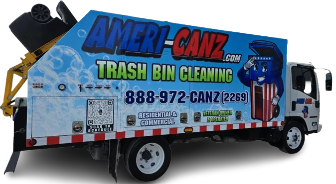 Ameri-CANZ trash can cleaning truck